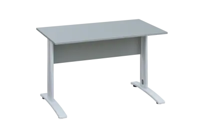 EPK 17 - 12 stůl kancelářský, kovová podnož bílá, deska 18 mm, široký 1200 mm, šedá